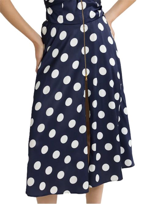 Patou Halterneck Midi Dress Patou | DR16102075064NAVY POLKA DOTS 5064